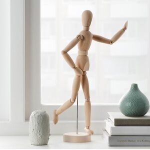 Articulate Wooden Puppet Artist's dummy, natural, 33 cm (13 ")